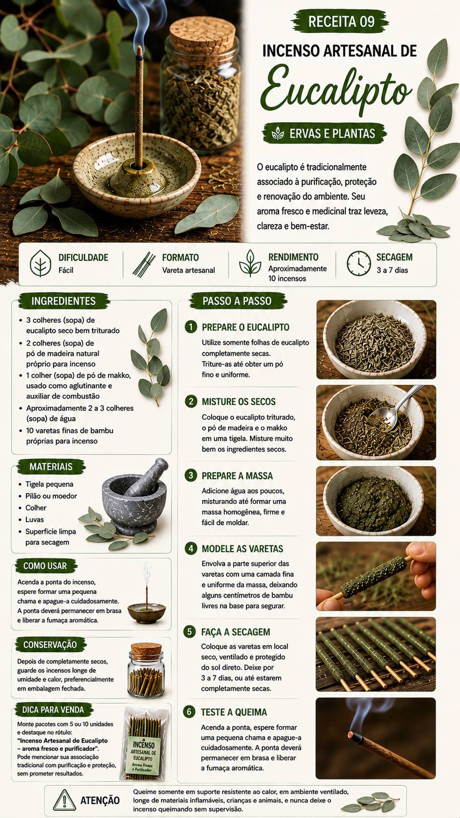 Receita de Incenso Artesanal de Eucalipto